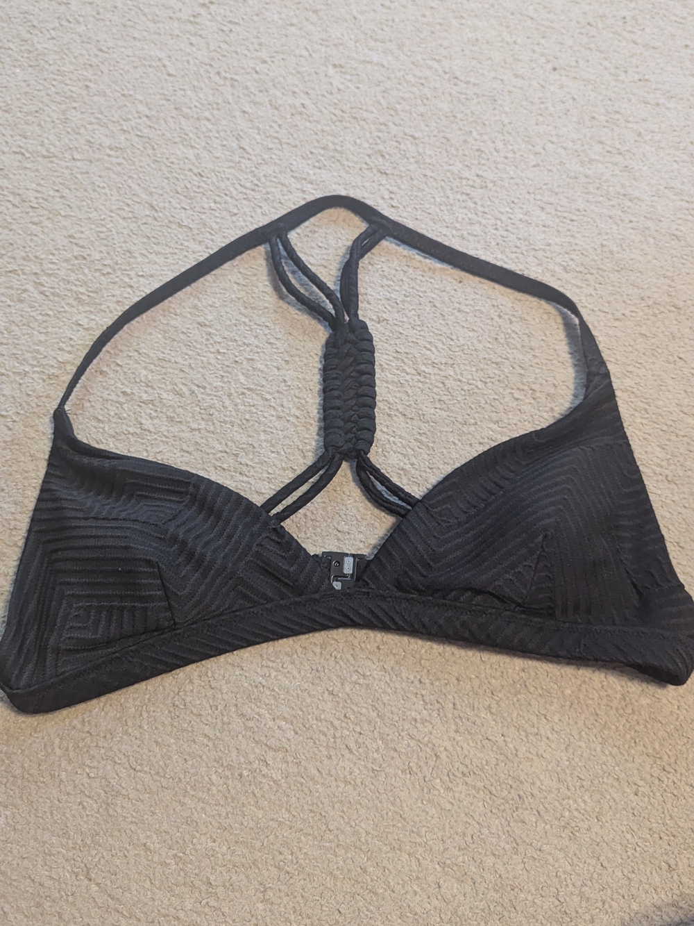 Black Braided-Halter Women's Bikini Top